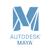 Blue Autodesk MAYA logo